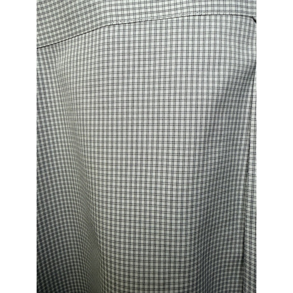 Roundtree & Yorke Men's Size 18/33 Button Down Small Checkered Print White Gray - Picture 3 of 7